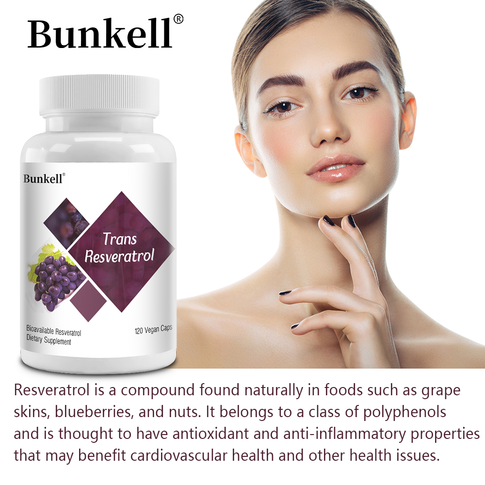 Resveratrol Capsule Anti Aging - Trans-Resveratrol 120mg Capsules - Antioxidant, Anti-Aging,