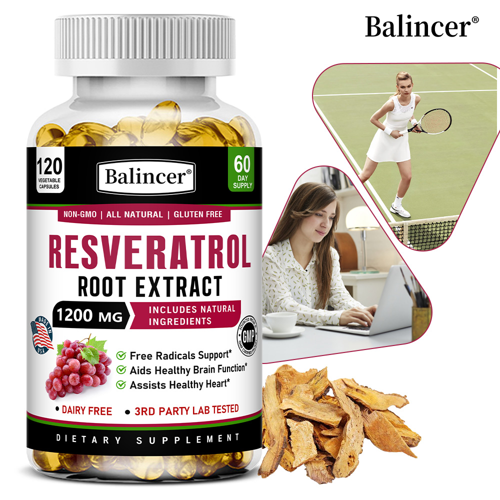 Resveratrol Capsule Anti Aging - Resveratrol Root Extract 1200mg Capsules -