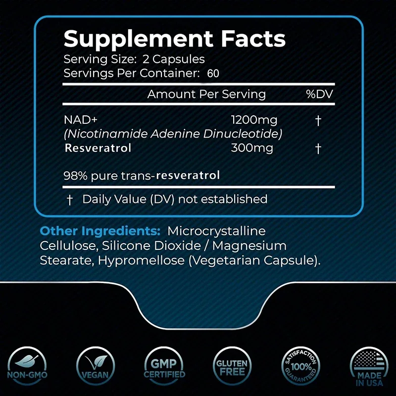 NAD+ Supplements - Natural Ene - đánh giá và giá Resveratrol Capsule Anti Aging