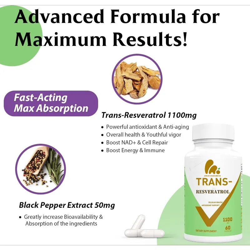 99% Resveratrol 1100mg Antioxi - đánh giá và giá Resveratrol Capsule Anti Aging